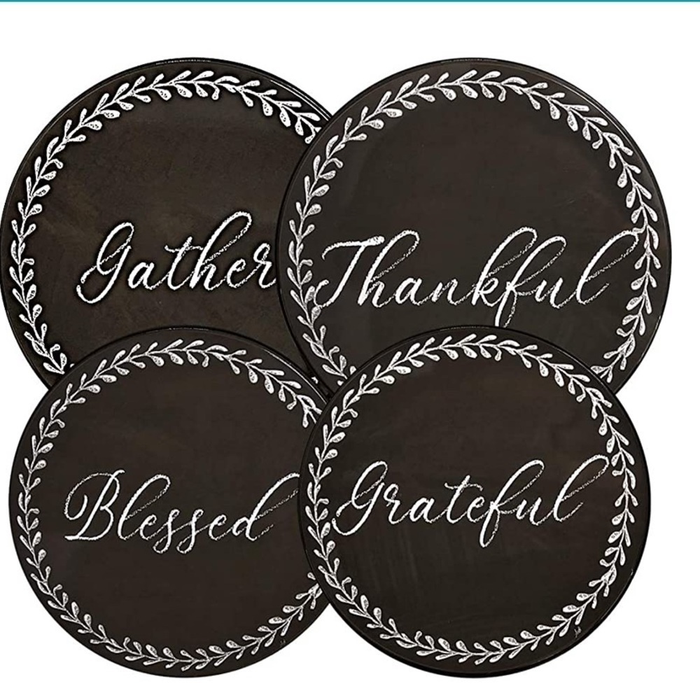 Range Kleen Range Covers Chalkboard Farmhouse Shabby Chic Black White 4 PC Set